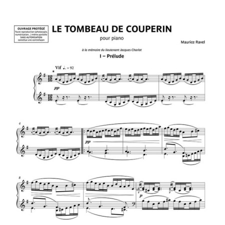 Ravel le tombeau de couperin partition