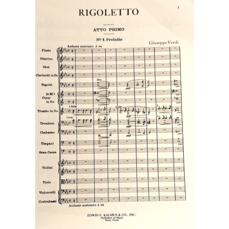 Rigoletto partition d'orchestre kalmus