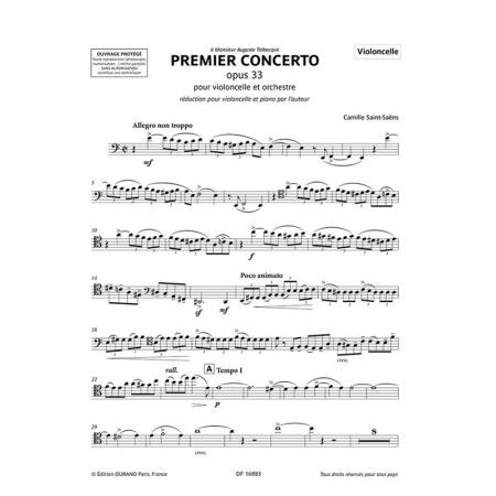 Saint-saens concerto violoncelle partition