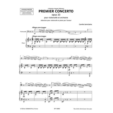 Saint-saens concerto violoncelle partition