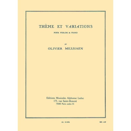 Messiaen thème et variations partition violon