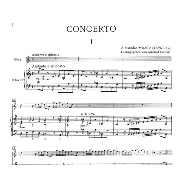 Marcello concerto hautbois partition