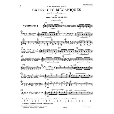 Londeix exercices mécaniques