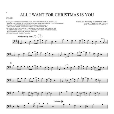 partition violoncelle 101 christmas songs