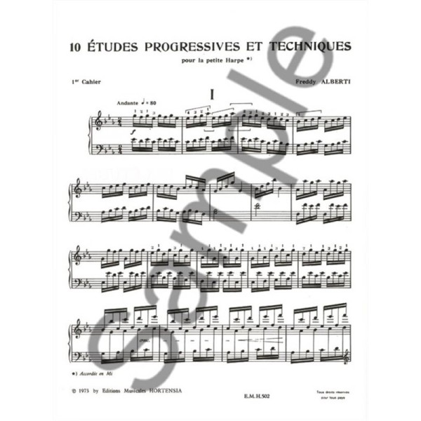 Etudes pour harpe d'Alberti partition harpe