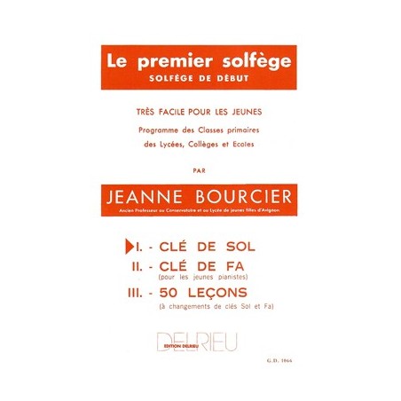 Jeanne Bourcier premier solfège clé de sol partition