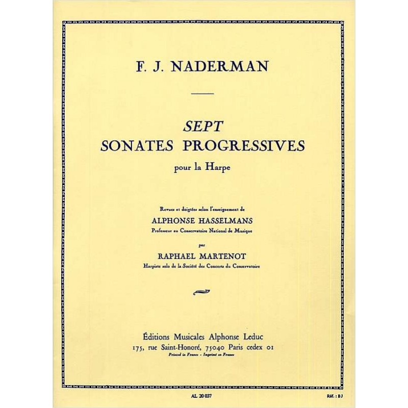 naderman 7 sonates progressives partition harpe