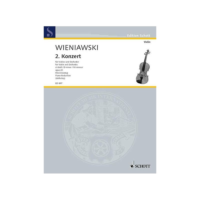 Partition Wieniawski CONCERTO EN RE mineur N°2 OP22