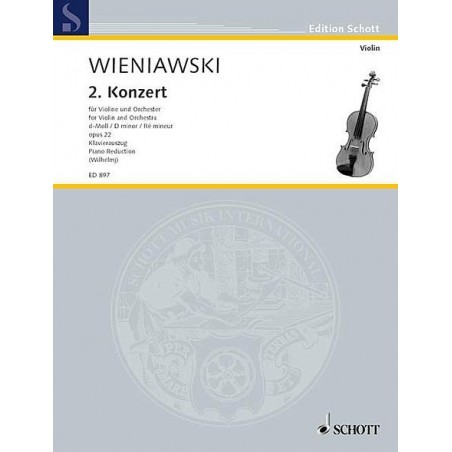 Partition Wieniawski CONCERTO EN RE mineur N°2 OP22