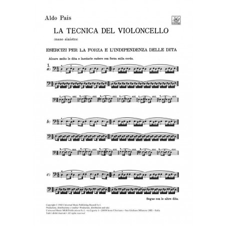 Aldo Païs la technica del violoncello