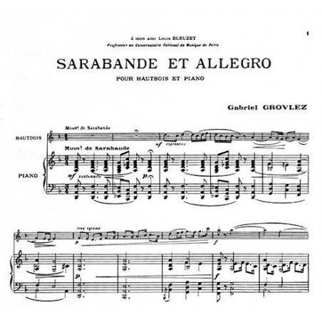 grovlez sarabande et allegro partition