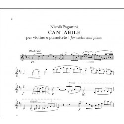 Partition violon du Cantabile de Paganini