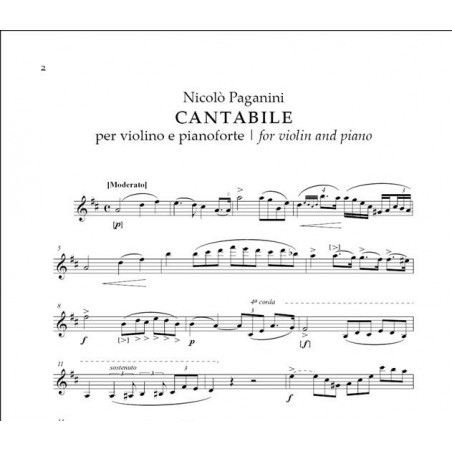 Partition violon du Cantabile de Paganini