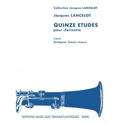 Lancelot 15 études pour clarinette ETR000879 Le kiosque à musique Avignon