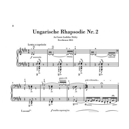 Liszt rhapsodie hongroise n°2 partition