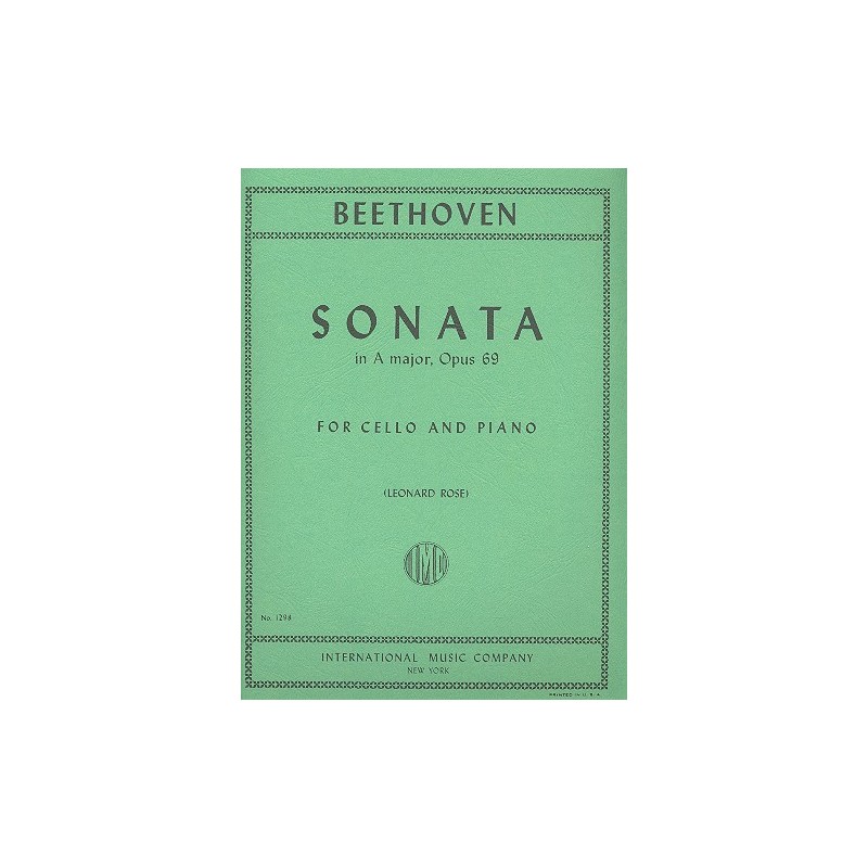 Partition Sonate violoncelle Beethoven Opus 69 IMC1298 le kiosque à musique