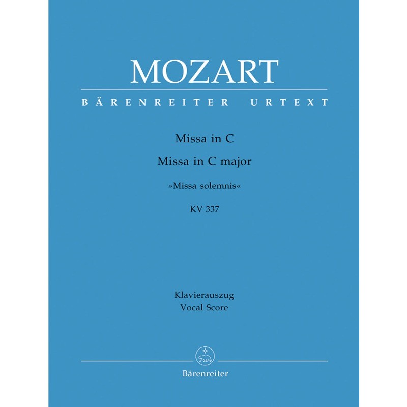 Partition Mozart Missa Solemnis chant et piano BA4881A le kiosque à musique Avignon