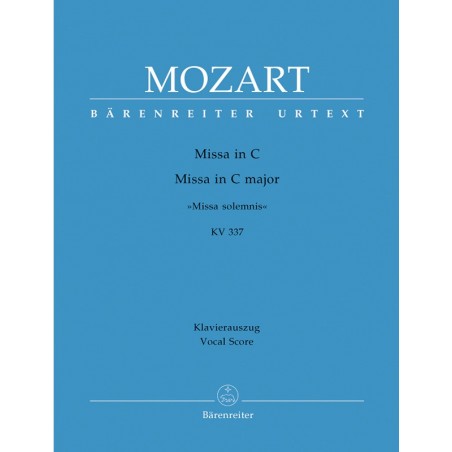 Partition Mozart Missa Solemnis chant et piano BA4881A le kiosque à musique Avignon