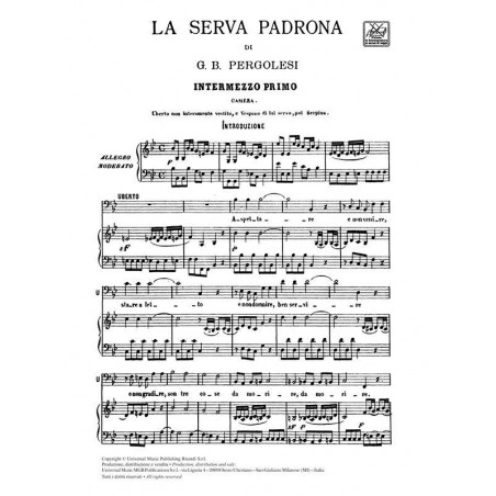 La serva padrona partition