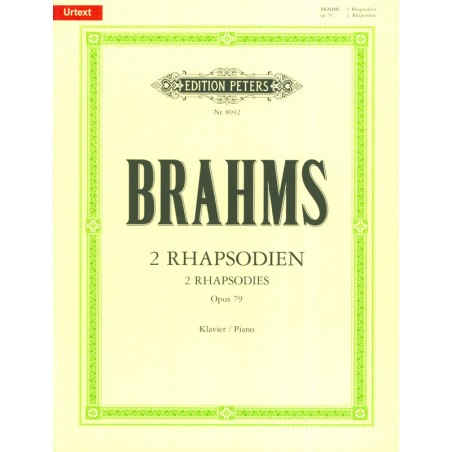 Partition piano Brahms 2 Rhapsodies Opus 79 - Kiosque musique Avignon