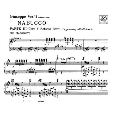 Partition piano Nabucco Choeur des Esclaves - Kiosque musique Avignon