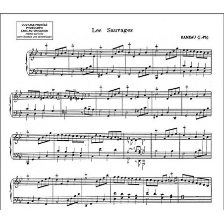 Rameau les sauvages partition piano