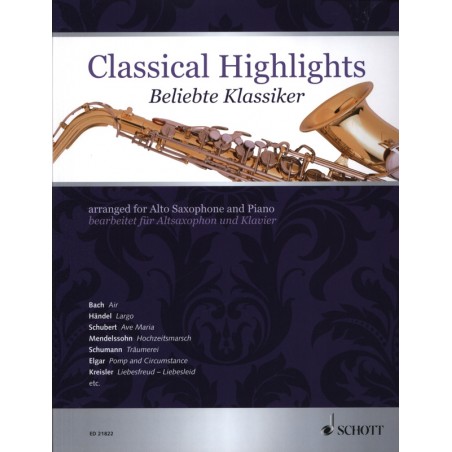 Partition CLASSICAL HIGHLIGHTS pour saxophone - Le kiosque à musique Avignon