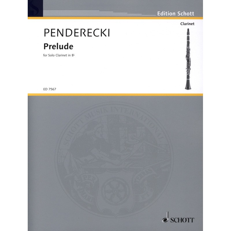 Partition PENDERECKI Prélude pour clarinette - Avignon Nîmes Marseille