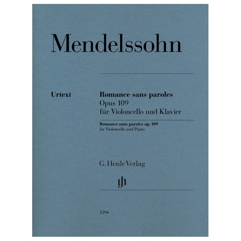 Partition Mendelssohn pour violoncelle - Romances sans paroles