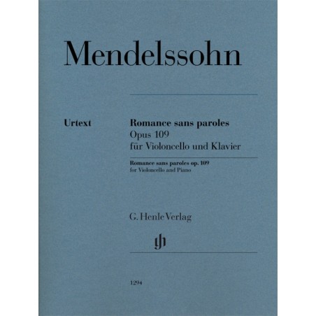 Partition Mendelssohn pour violoncelle - Romances sans paroles