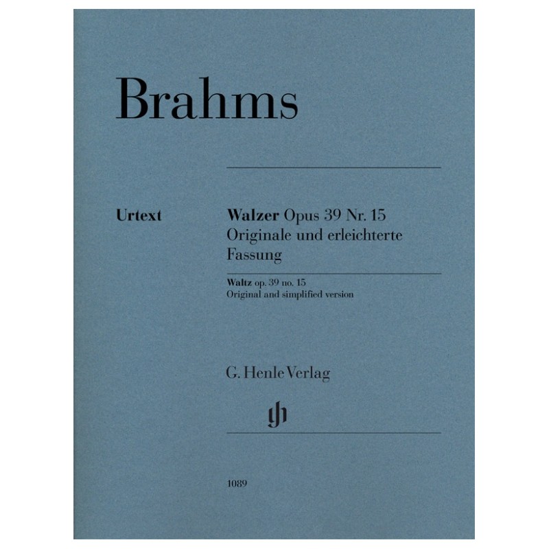 Partition Brahms Valse Opus 39 n°15