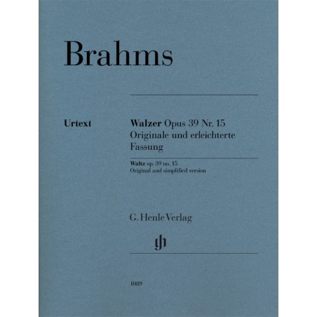 Partition Brahms Valse Opus 39 n°15