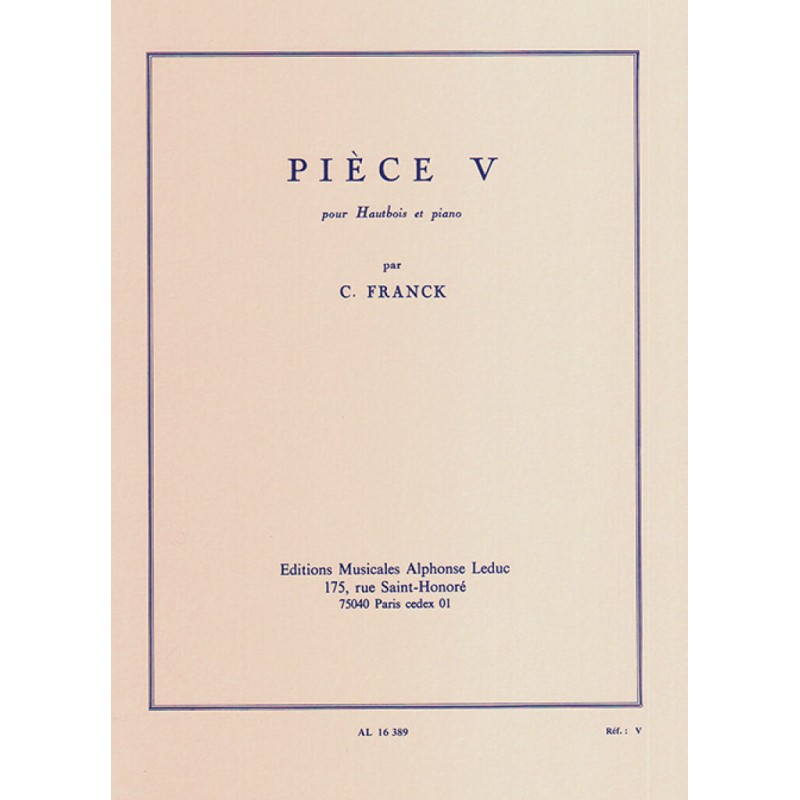 Partition César Franck - PIECE V pour hautbois