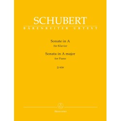 Partition Sonate piano D959 de Schubert