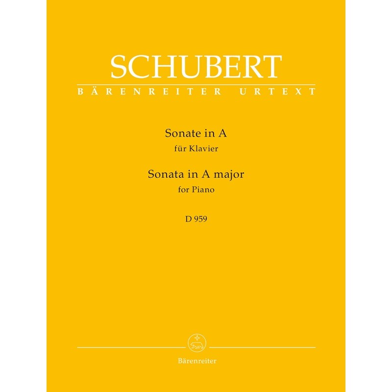 Partition Sonate piano D959 de Schubert