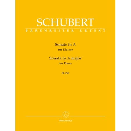 Partition Sonate piano D959 de Schubert