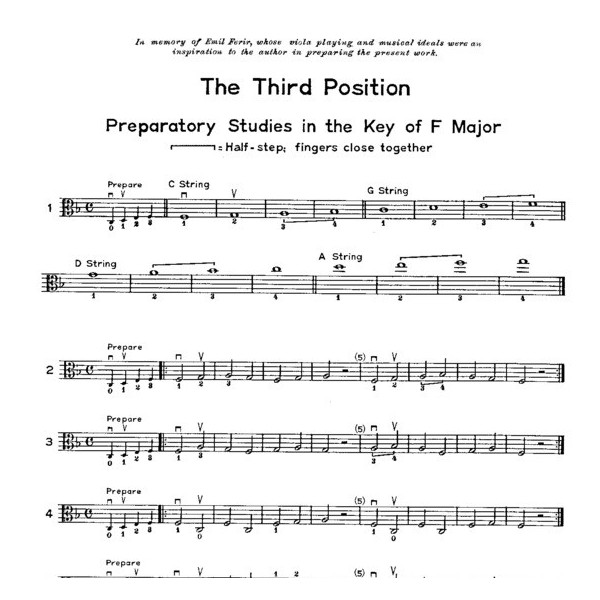 Introducing the position for viola 1 - Partition alto