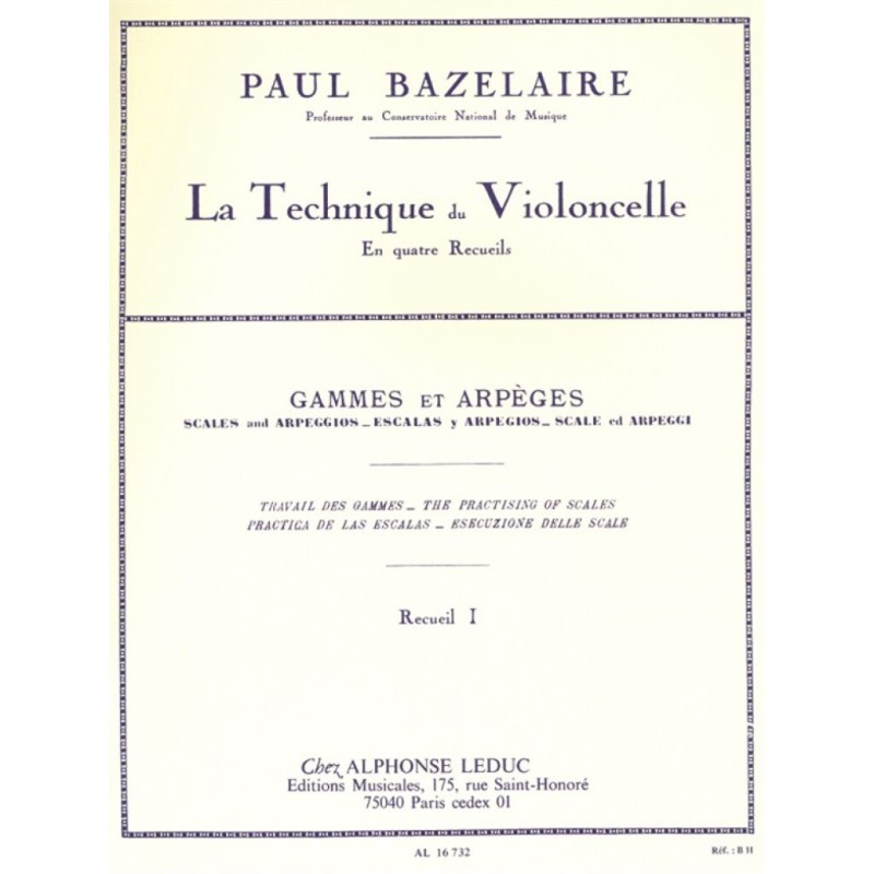 Bazelaire gammes et arpèges partition violoncelle