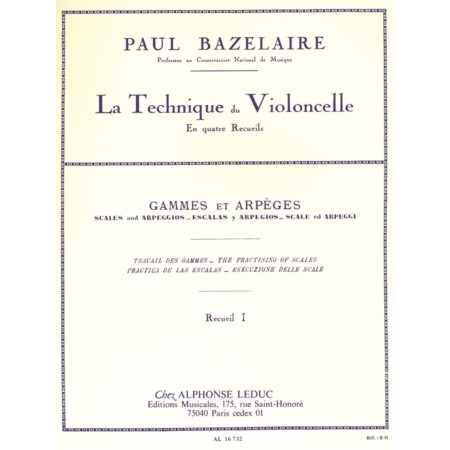 Bazelaire gammes et arpèges partition violoncelle