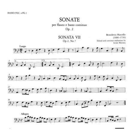 Marcello 12 sonates volume 2 partitions flûte