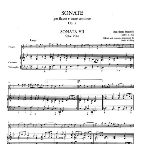 Marcello 12 sonates volume 2 partitions flûte