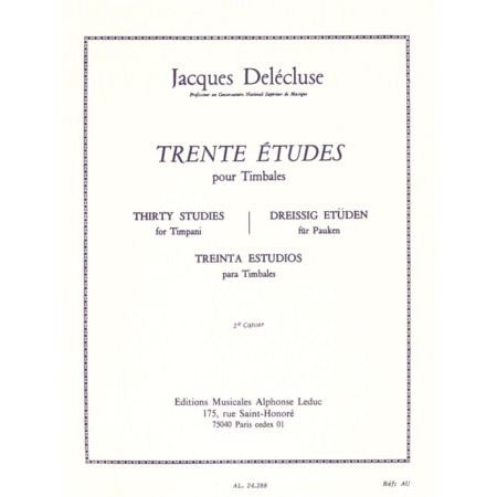 delecluse 30 etudes partition timbales