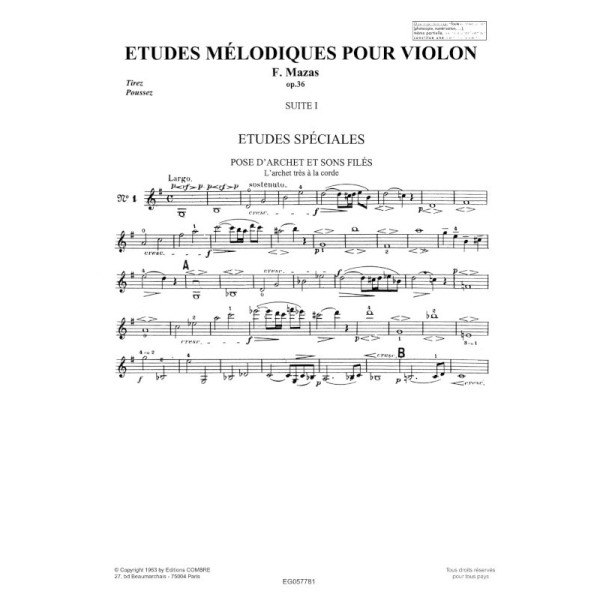 Mazas études spéciales partition violon